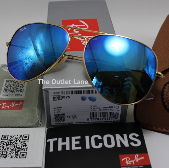 Model Display Ray-Ban Aviator Blue Mirror RB3025 - Picture 5 of 16